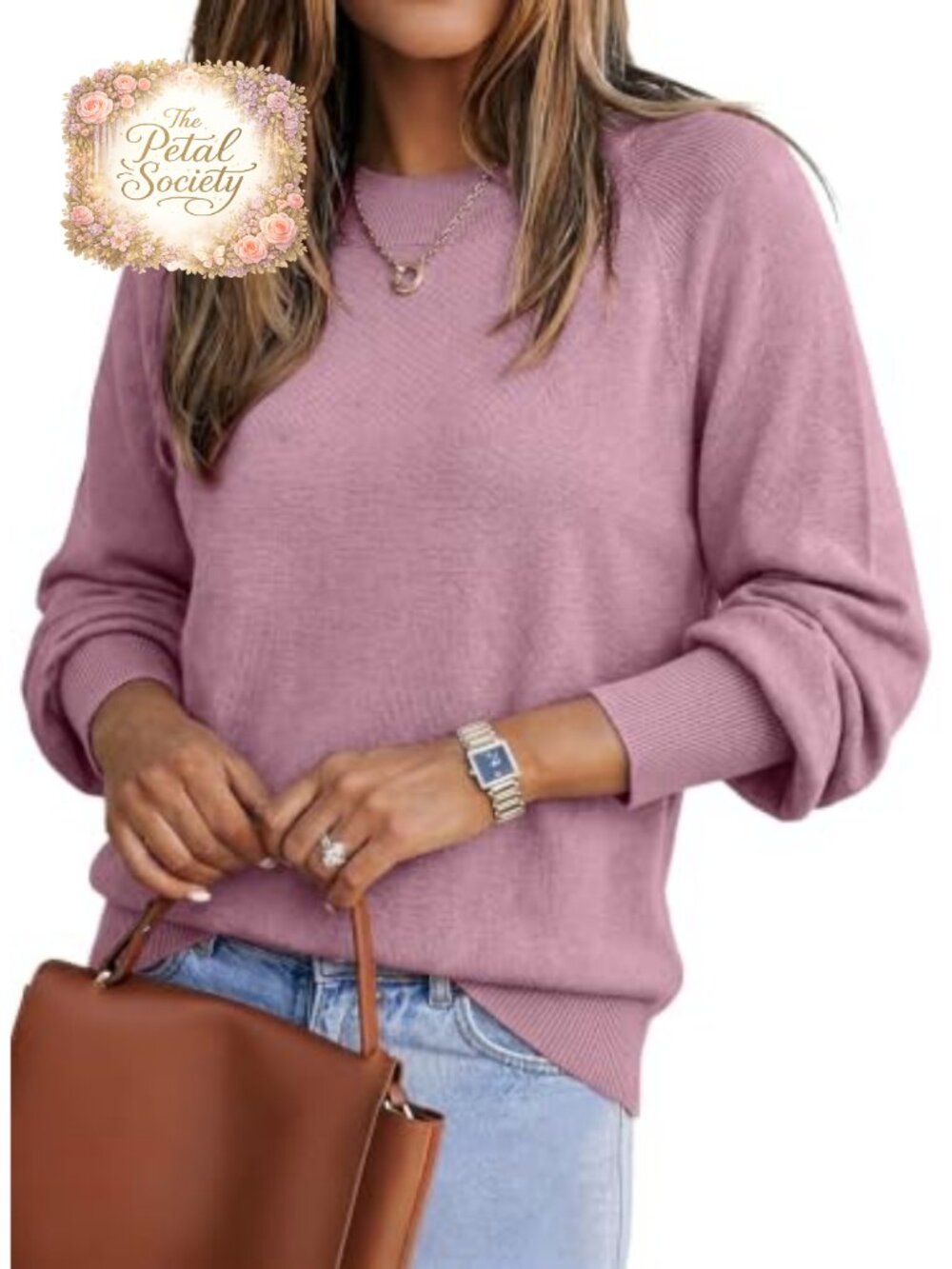 Women's Cashmere Wool Blend Crewneck Long Sleeve Pullover Sweater